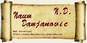 Naum Damjanović vizit kartica